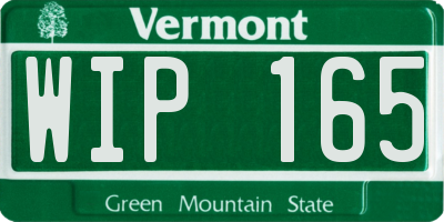VT license plate WIP165
