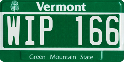 VT license plate WIP166