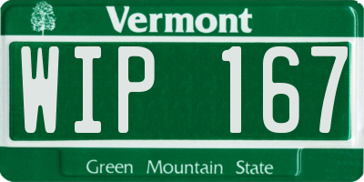 VT license plate WIP167