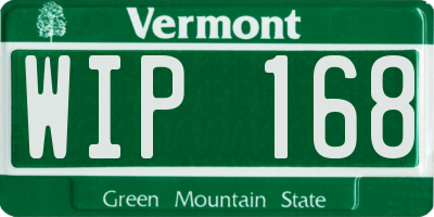VT license plate WIP168