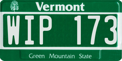 VT license plate WIP173
