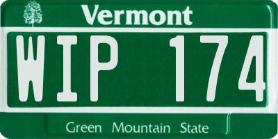 VT license plate WIP174