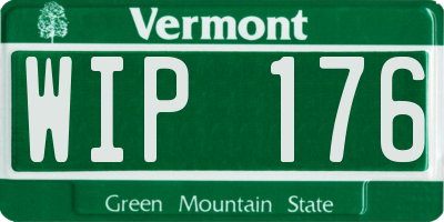VT license plate WIP176
