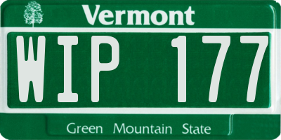 VT license plate WIP177