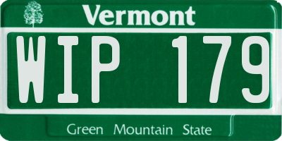 VT license plate WIP179