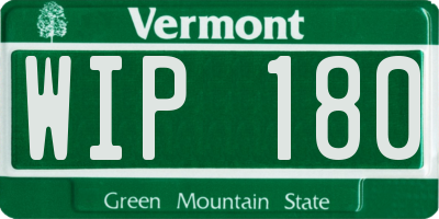 VT license plate WIP180