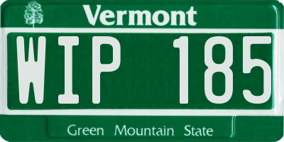 VT license plate WIP185