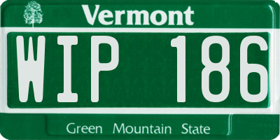 VT license plate WIP186