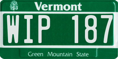 VT license plate WIP187
