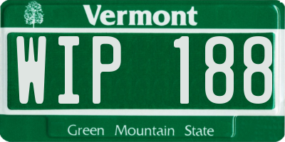 VT license plate WIP188