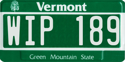 VT license plate WIP189