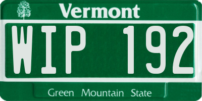 VT license plate WIP192
