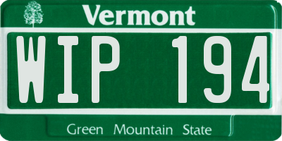 VT license plate WIP194