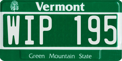VT license plate WIP195