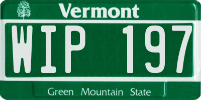 VT license plate WIP197