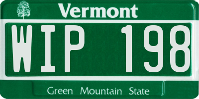 VT license plate WIP198