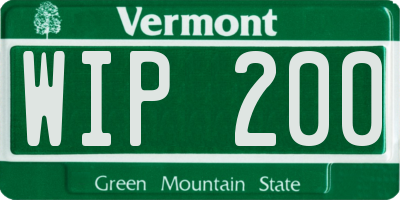 VT license plate WIP200