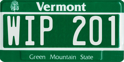 VT license plate WIP201