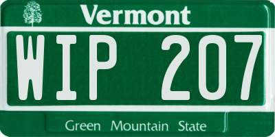 VT license plate WIP207