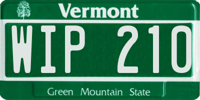 VT license plate WIP210