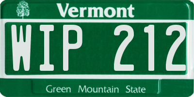 VT license plate WIP212