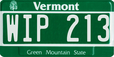 VT license plate WIP213