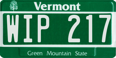 VT license plate WIP217