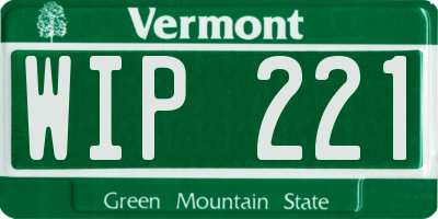 VT license plate WIP221