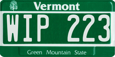 VT license plate WIP223