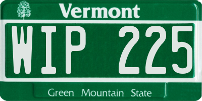 VT license plate WIP225