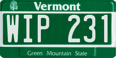 VT license plate WIP231