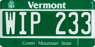 VT license plate WIP233
