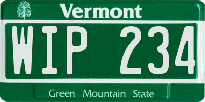 VT license plate WIP234