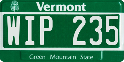 VT license plate WIP235