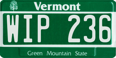 VT license plate WIP236