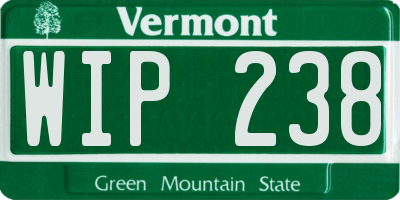 VT license plate WIP238