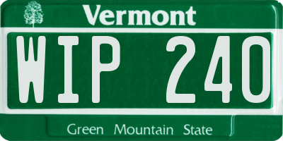 VT license plate WIP240