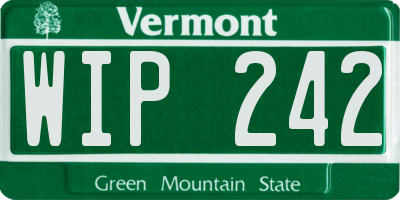 VT license plate WIP242