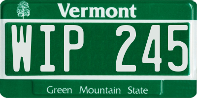 VT license plate WIP245