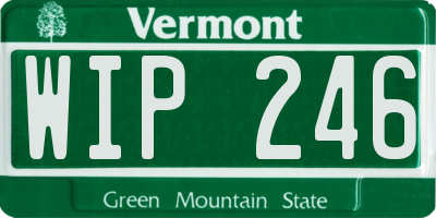 VT license plate WIP246