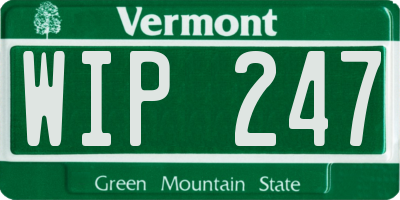 VT license plate WIP247
