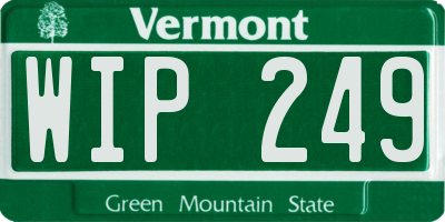 VT license plate WIP249