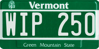 VT license plate WIP250