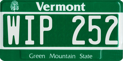 VT license plate WIP252