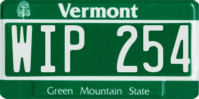 VT license plate WIP254