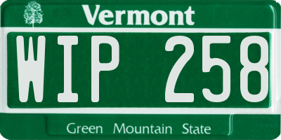 VT license plate WIP258