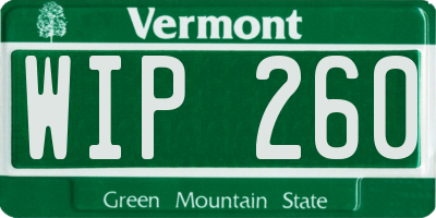 VT license plate WIP260