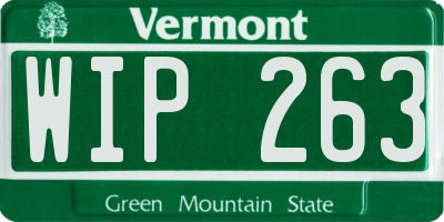 VT license plate WIP263