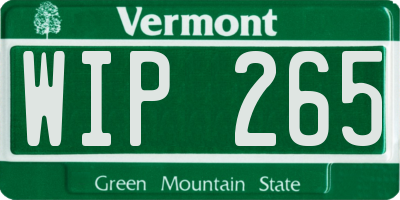 VT license plate WIP265