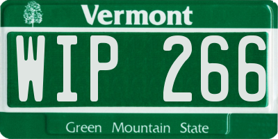 VT license plate WIP266